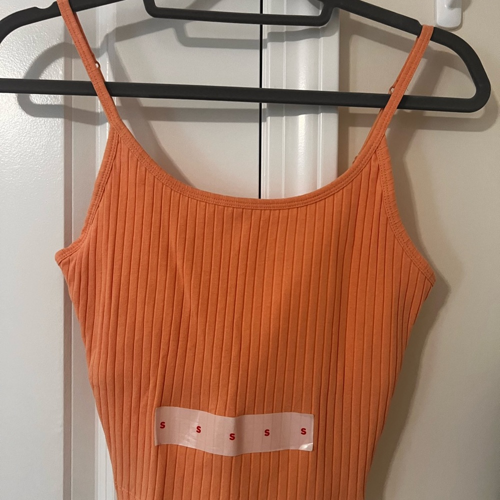 Coral Ribbed Tank Top